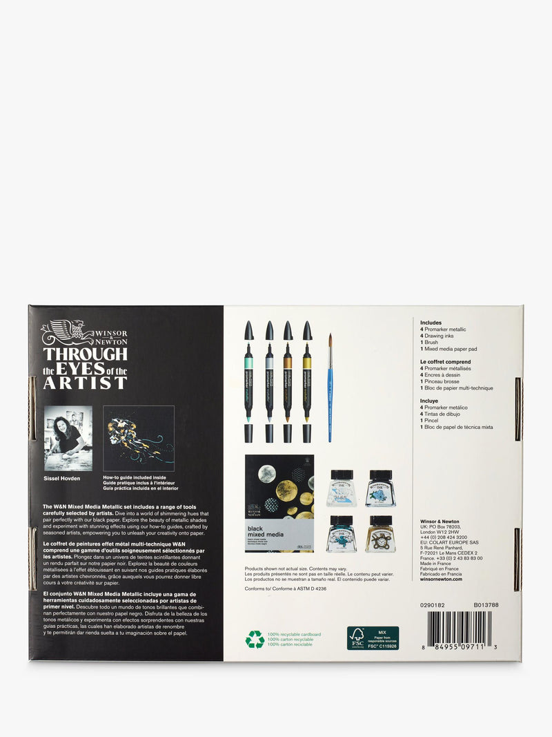 Winsor & Newton metallic mixed media art set with markers and inks (British brand)