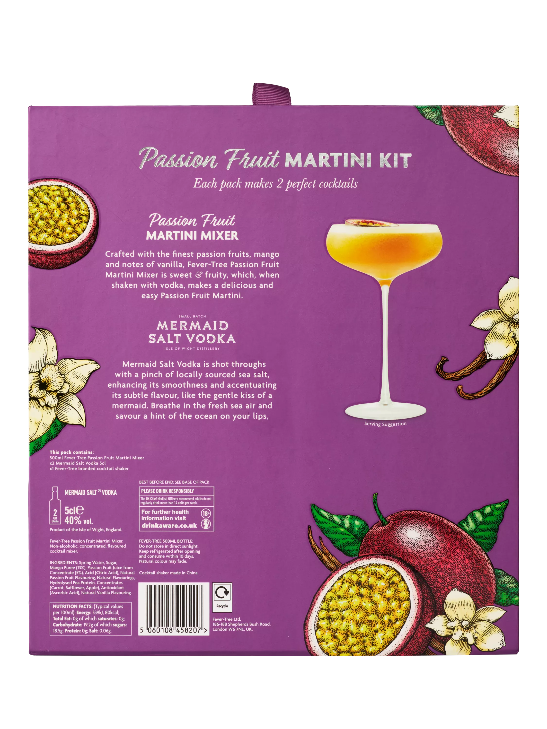 Fever-Tree passionfruit martini set with shaker 50cl - British product