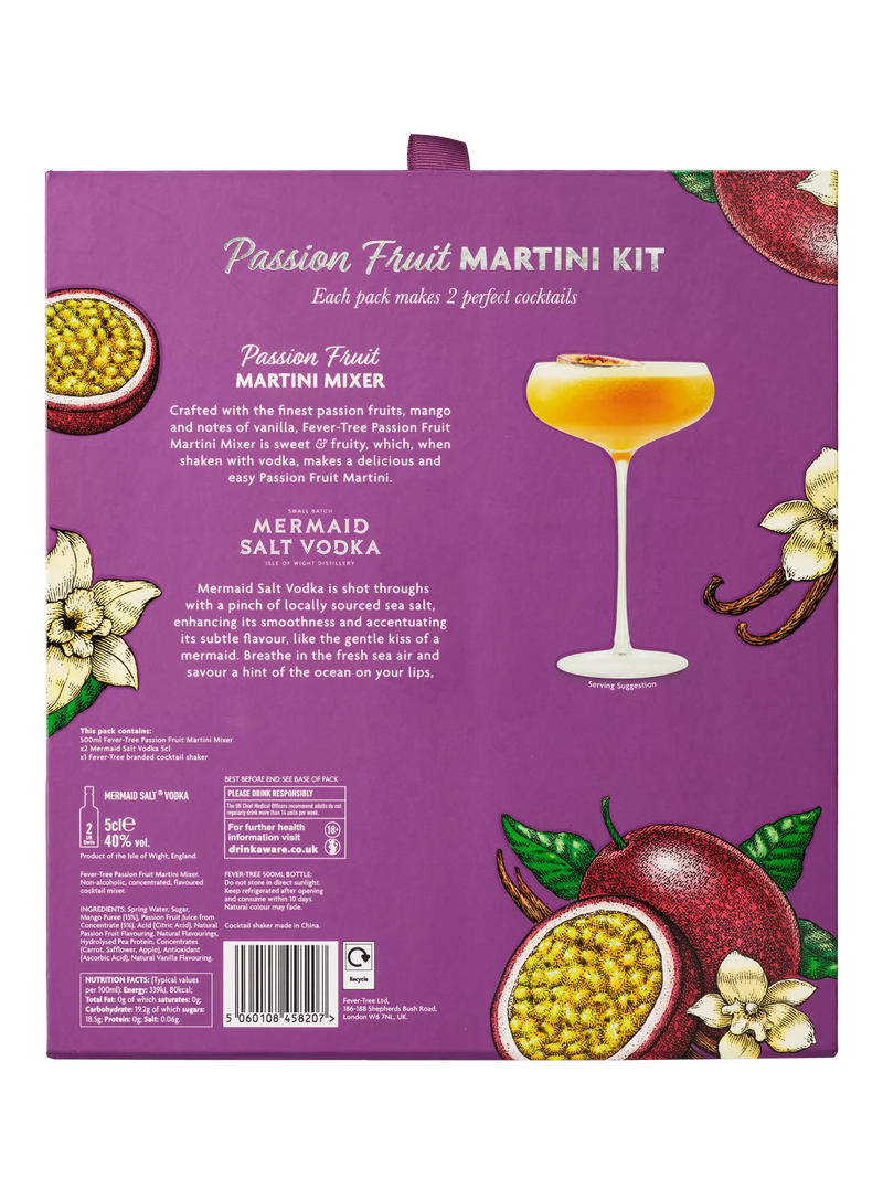 Fever-Tree passionfruit martini set with shaker 50cl - British product