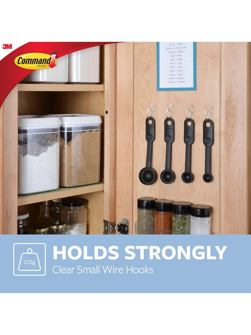Command small clear wire hooks 3 pack - British product