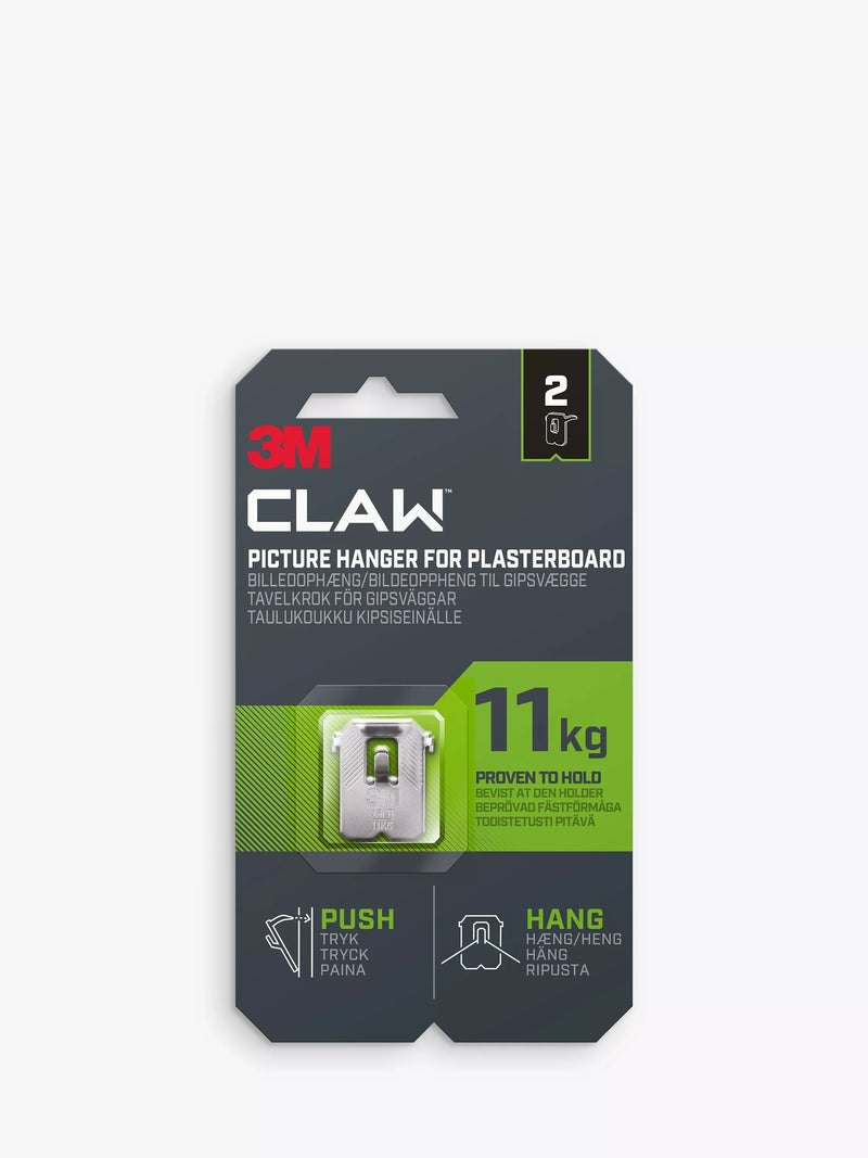 3M CLAW Drywall Picture Hangers 11kg pack of 2 - British product