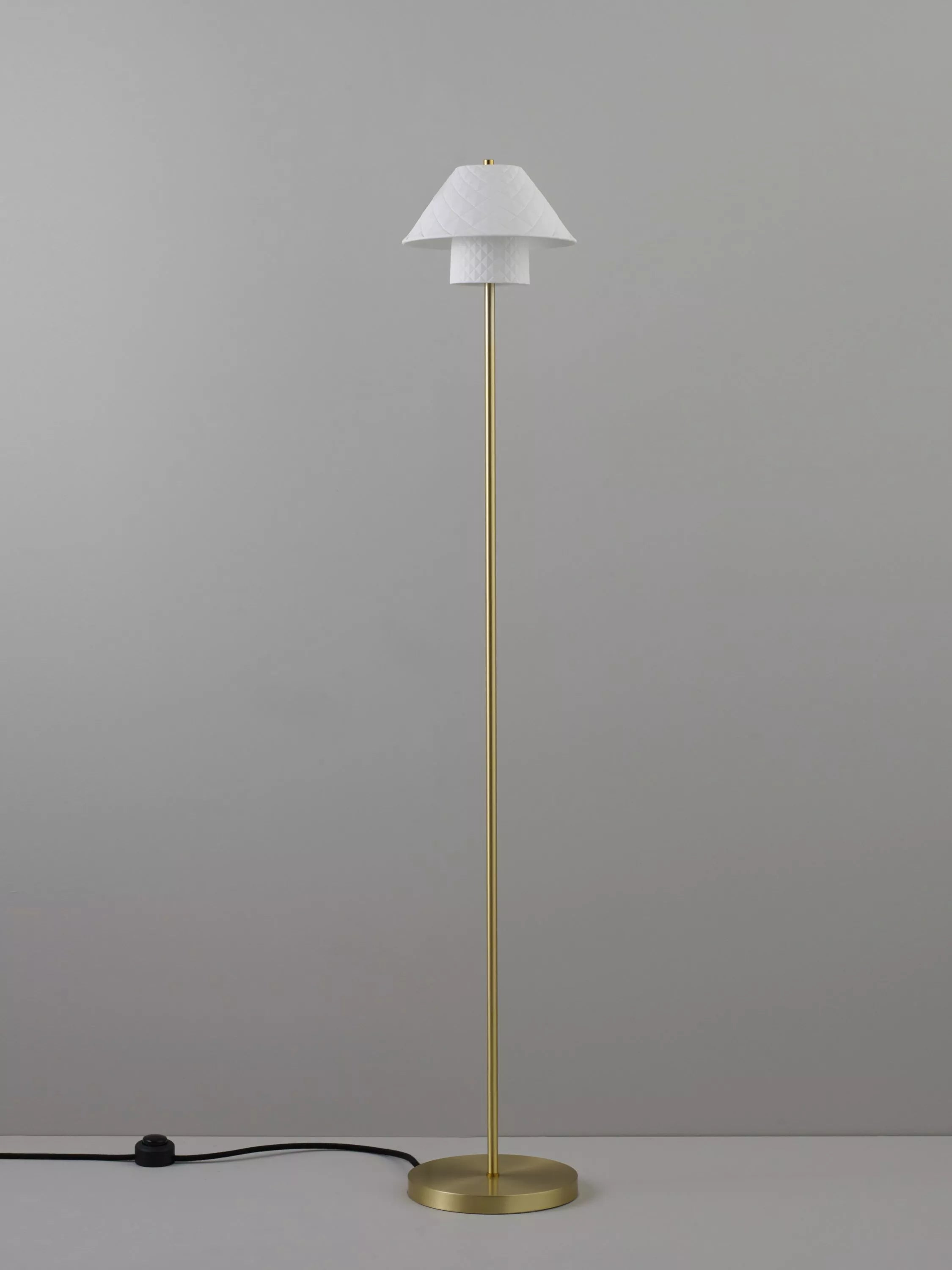 Original BTC Oxford floor lamp bone china satin brass - British product
