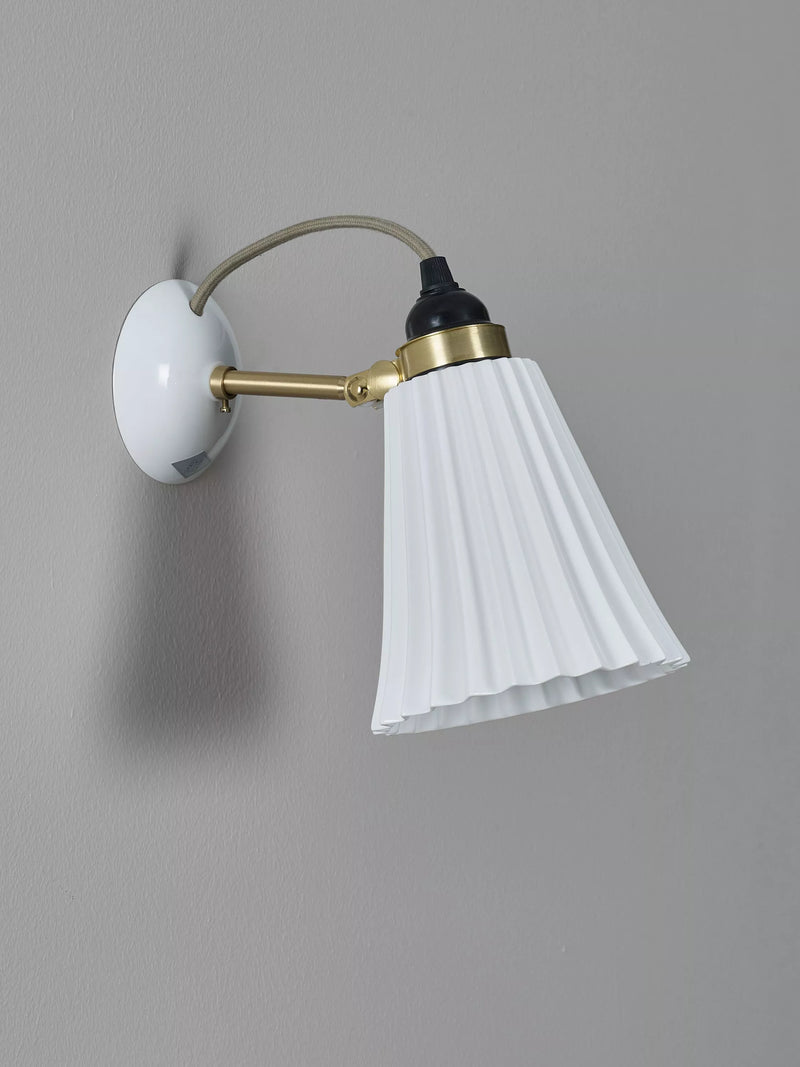 Original BTC Hector Pleat wall light natural bone china, imported from the UK