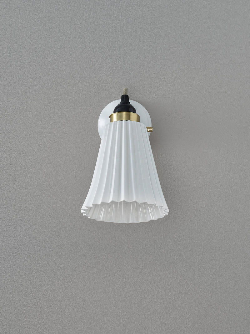 Original BTC Hector Pleat wall light natural bone china, imported from the UK