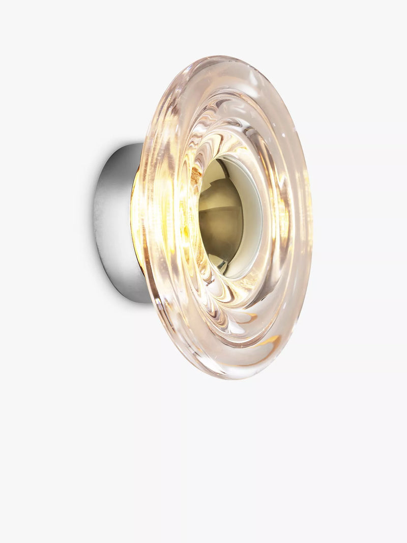 Tom Dixon Press Glass Surface Mini LED Wall Light, clear, imported from the UK