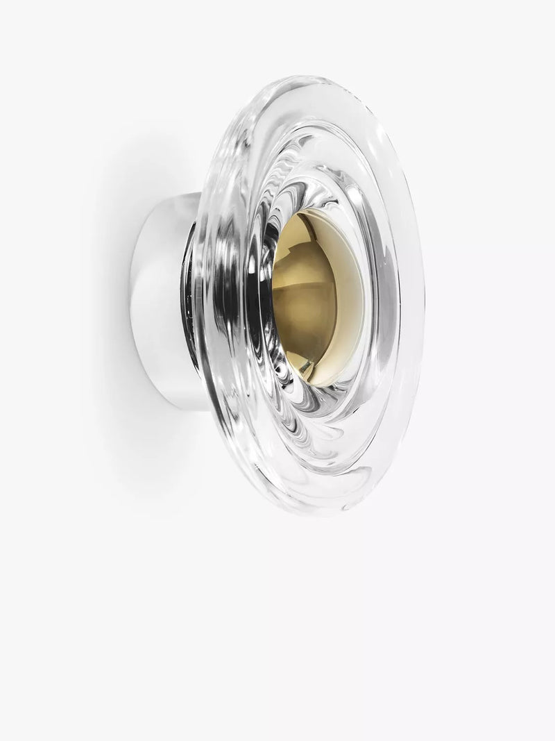 Tom Dixon Press Glass Surface Mini LED Wall Light, clear, imported from the UK