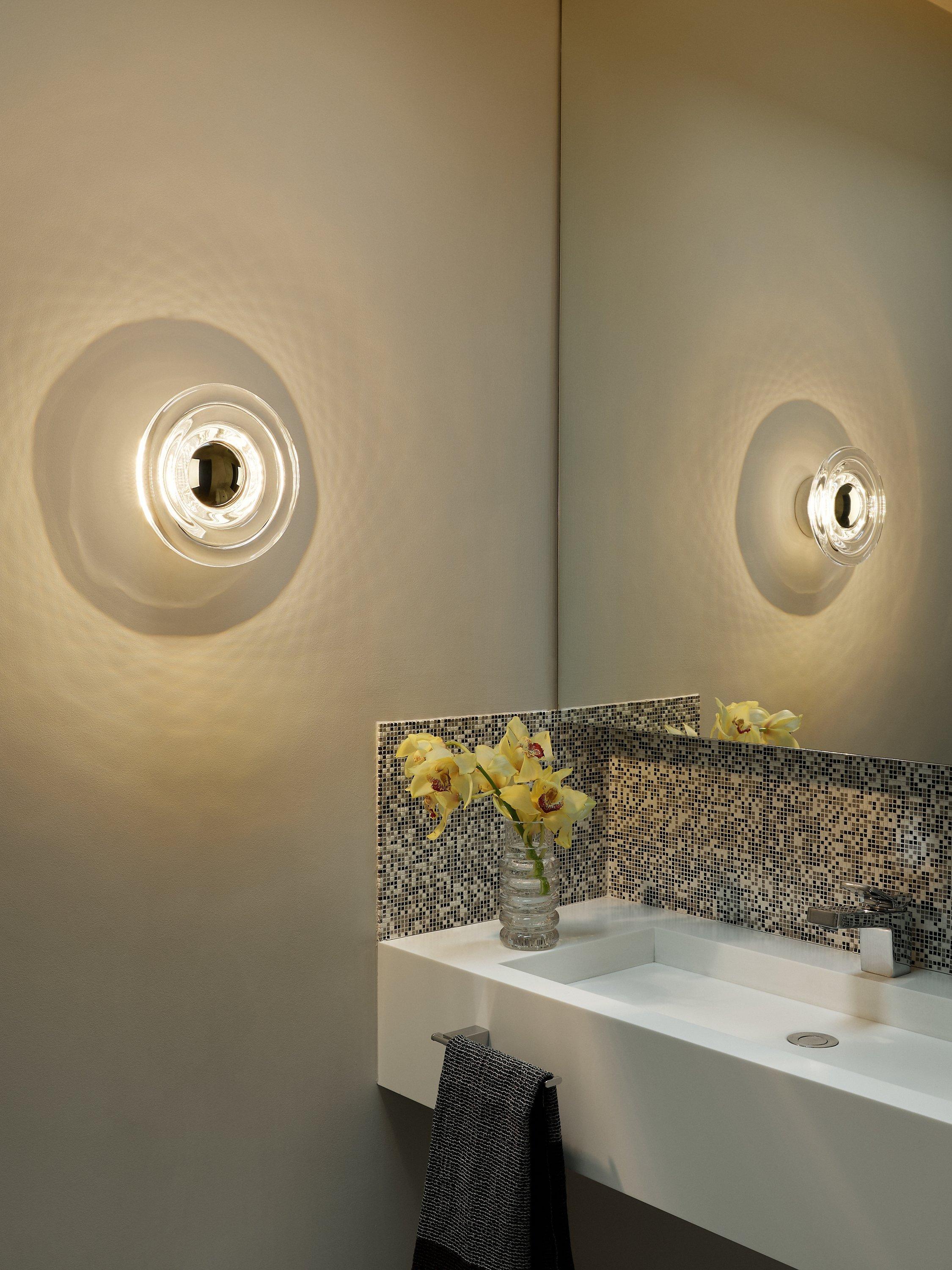 Tom Dixon Press Glass Surface Mini LED Wall Light, clear, imported from the UK
