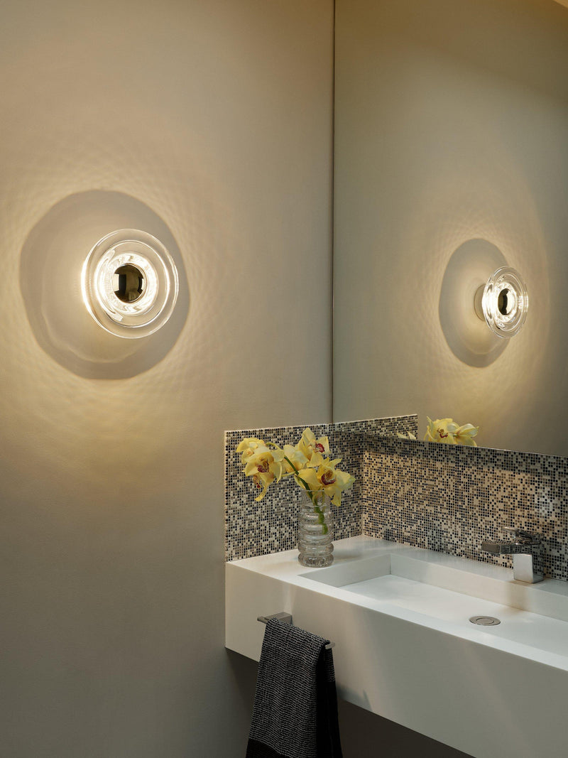 Tom Dixon Press Glass Surface Mini LED Wall Light, clear, imported from the UK