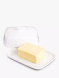 KitchenCraft Porcelain Butter Dish, White