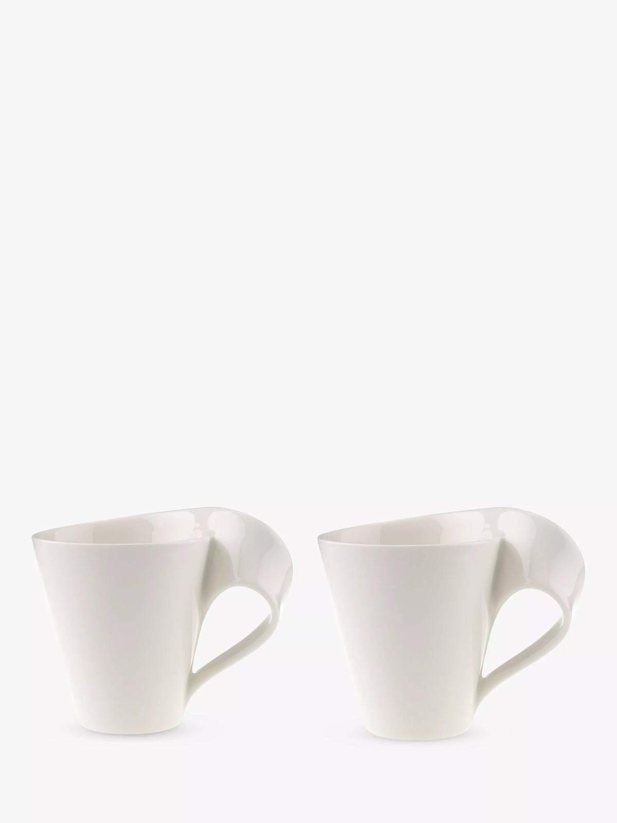 Villeroy & Boch white porcelain coffee mugs, set of two, 300ml each (British brand)
