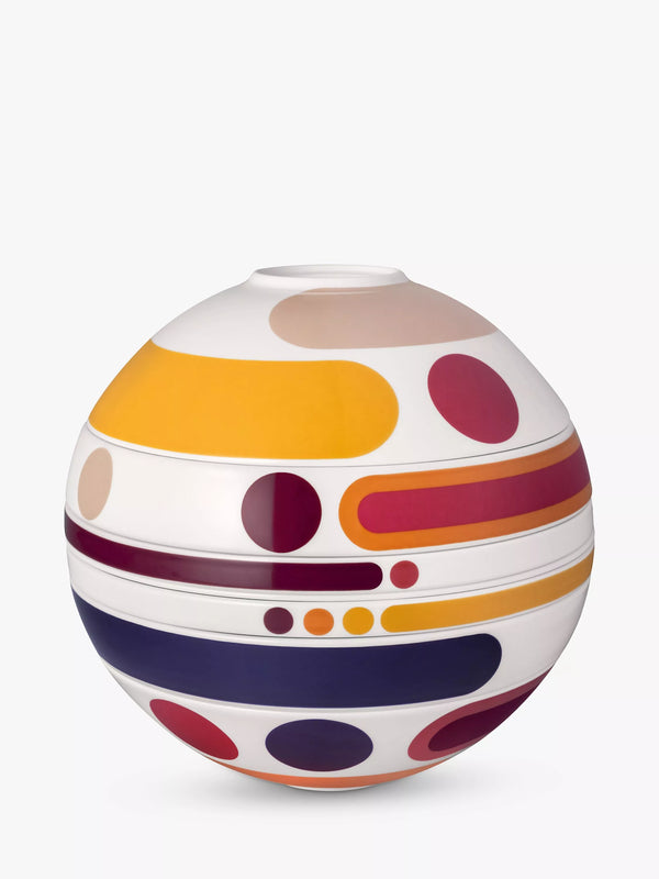 Stacking Porcelain Dinnerware Set, 7-Piece with Multi-Pattern Design