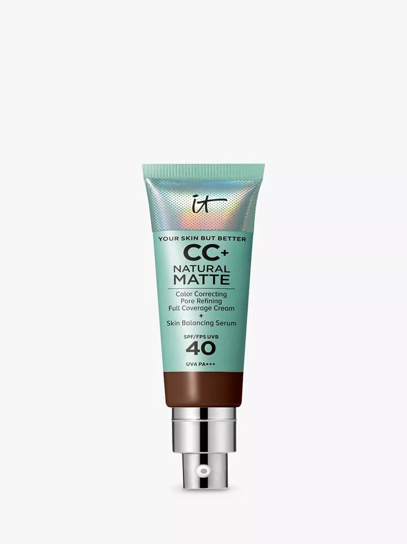 IT Cosmetics Your Skin But Better CC+ Natural Matte Foundation SPF 40, Deep Mocha