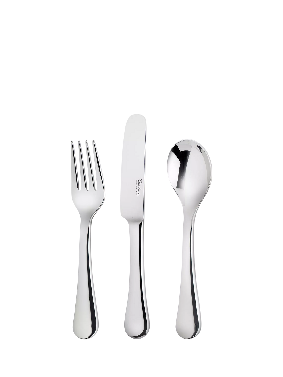 Robert Welch Radford Bright stainless steel children's cutlery set 3 piece, imported from the UK