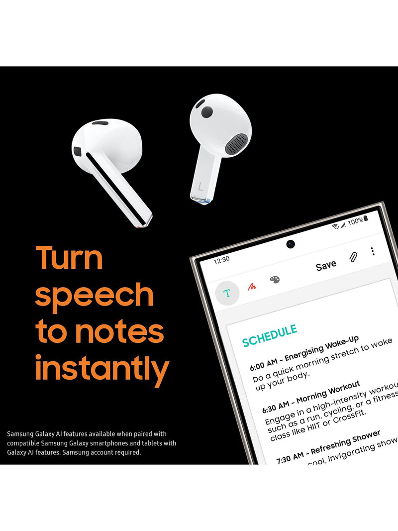 Samsung Galaxy Buds3 true wireless earbuds Silver, imported from the UK