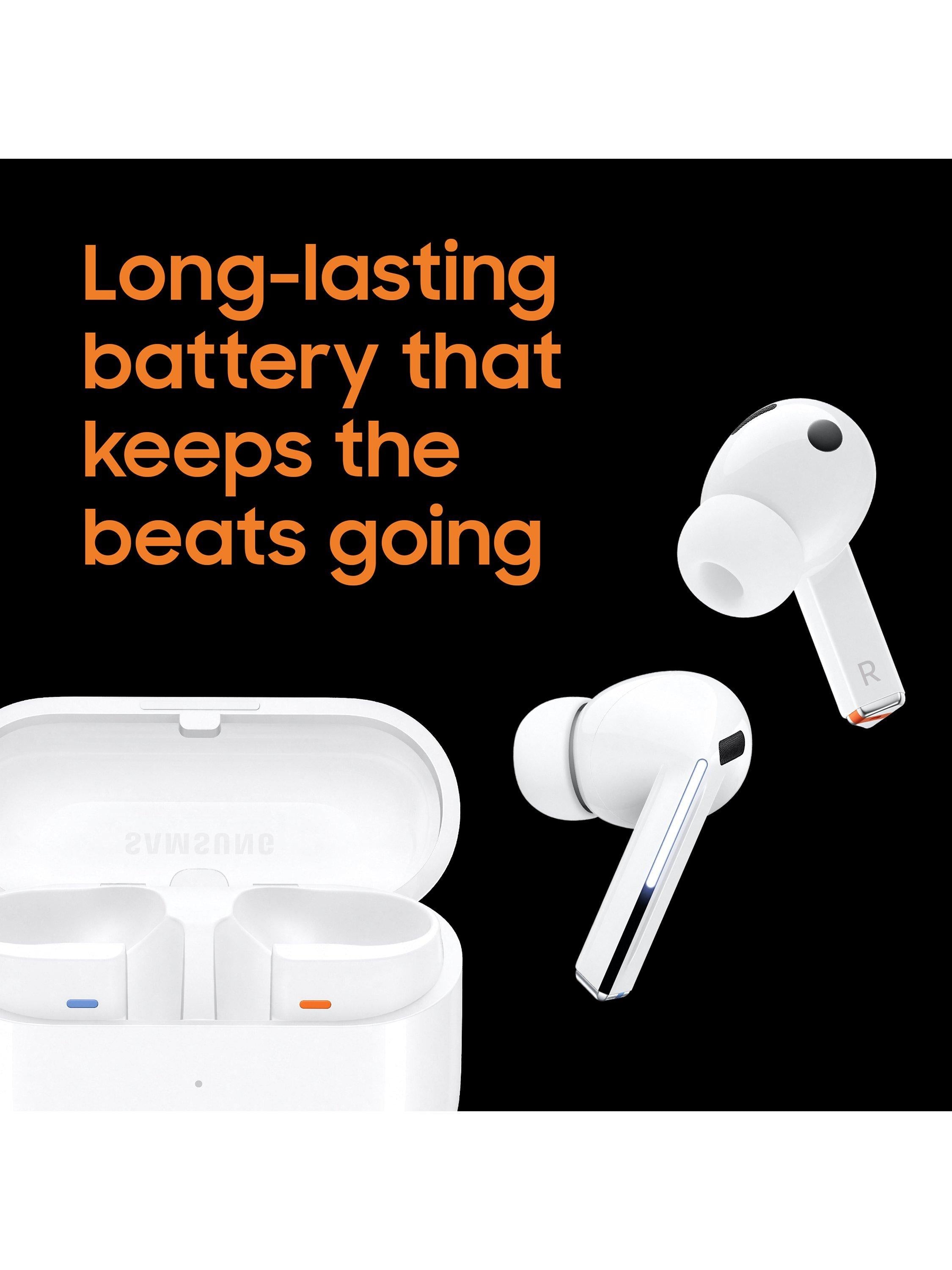 Samsung Galaxy Buds3 Pro white wireless earbuds, imported from the UK