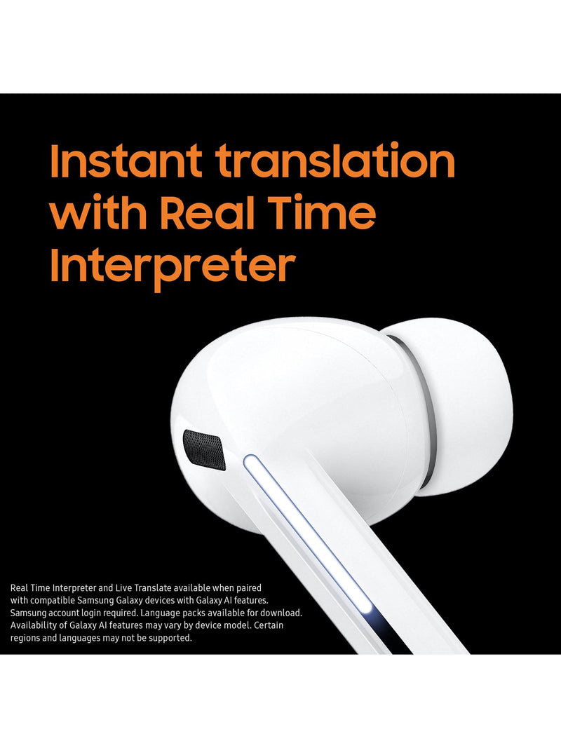 Samsung Galaxy Buds3 Pro white wireless earbuds, imported from the UK