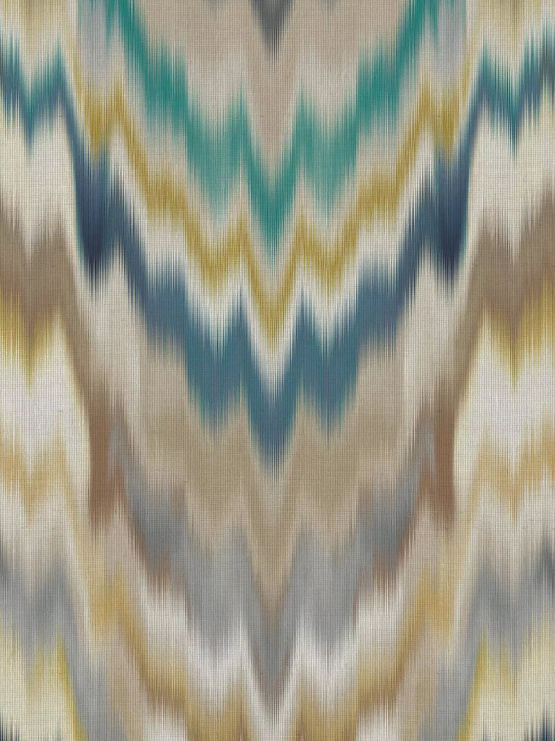 Osborne & Little Irisa Wallpaper, Petrol/Gold W7850-03