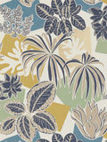 Osborne & Little Frondoso Wallpaper, Petrol/Gold W7855-04