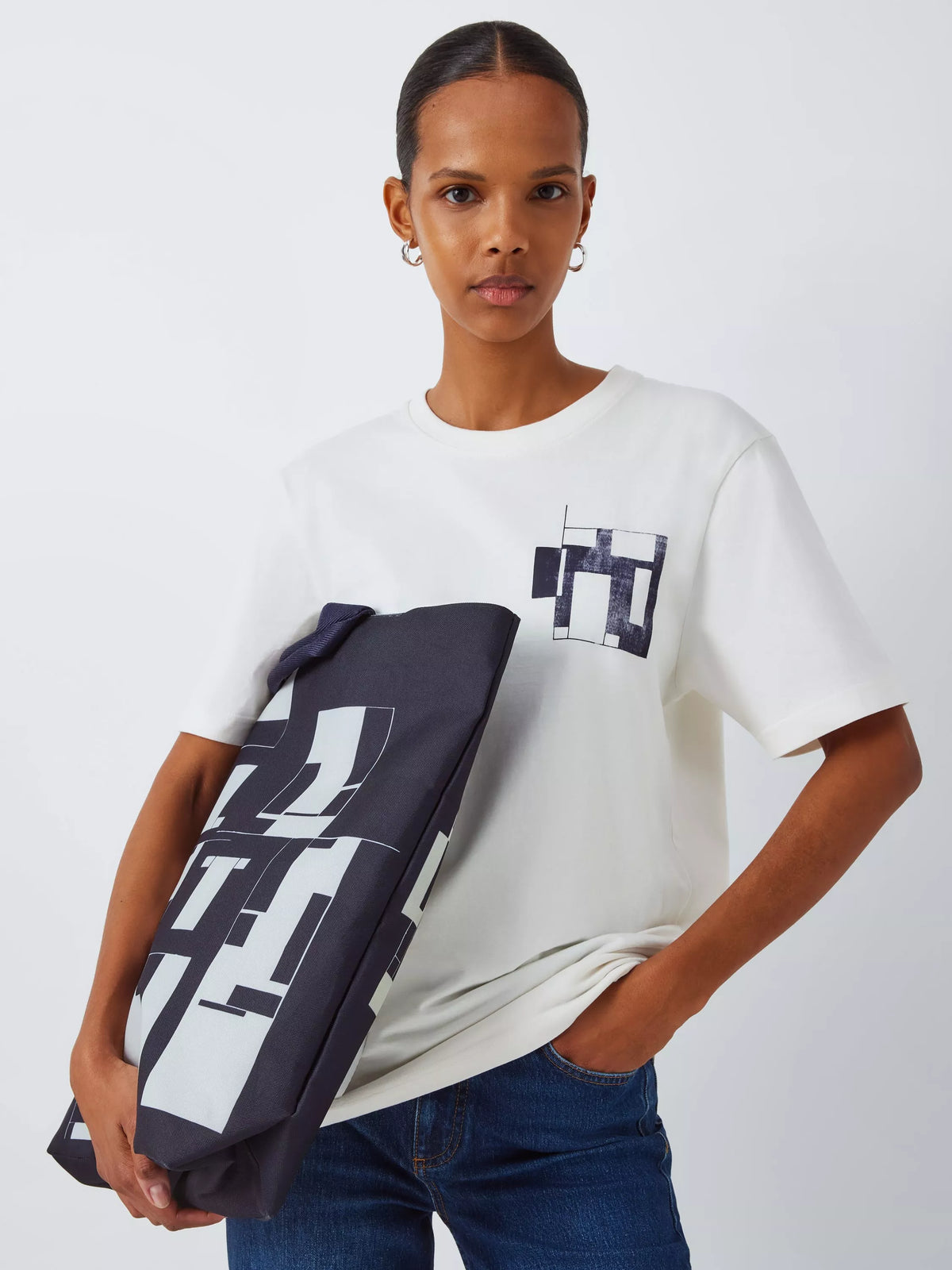 John Lewis tote bag in Baritone Blue with foster care design, UK version