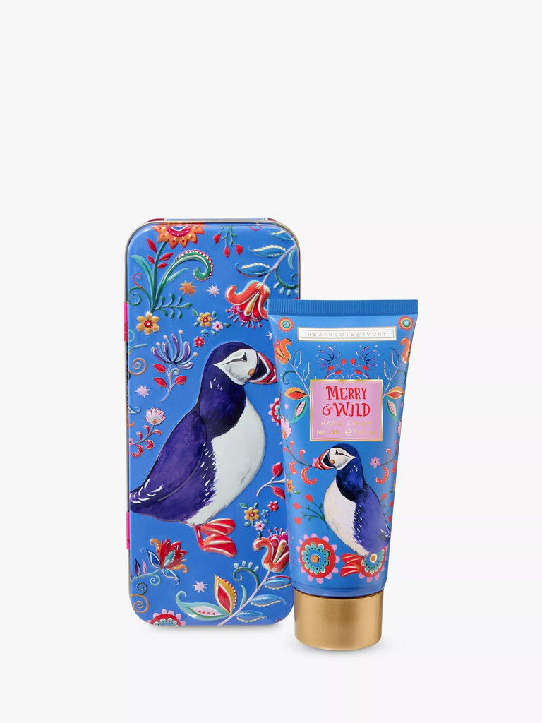 Heathcote & Ivory Merry & Wild Puffin Hand Cream Tin