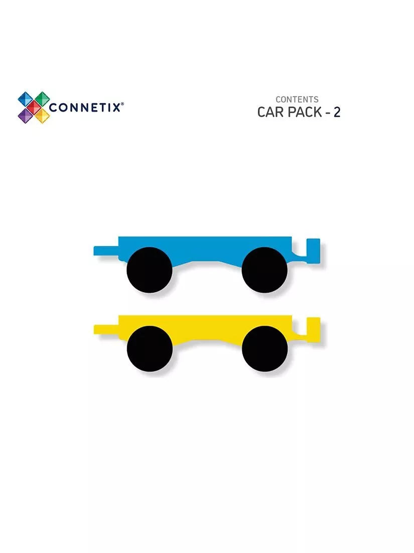 Connetix Car Pack with real rubber wheels (British brand)