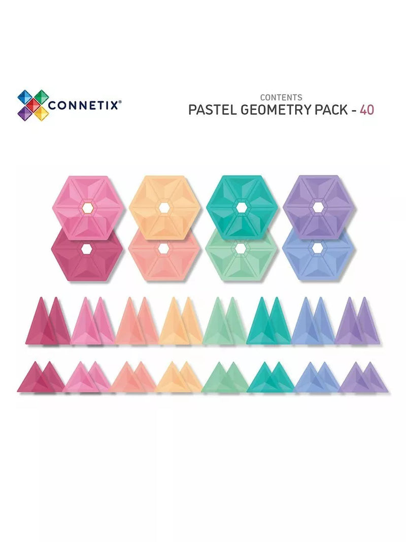 Connetix Pastel Geometry Pack 40pc (British brand)