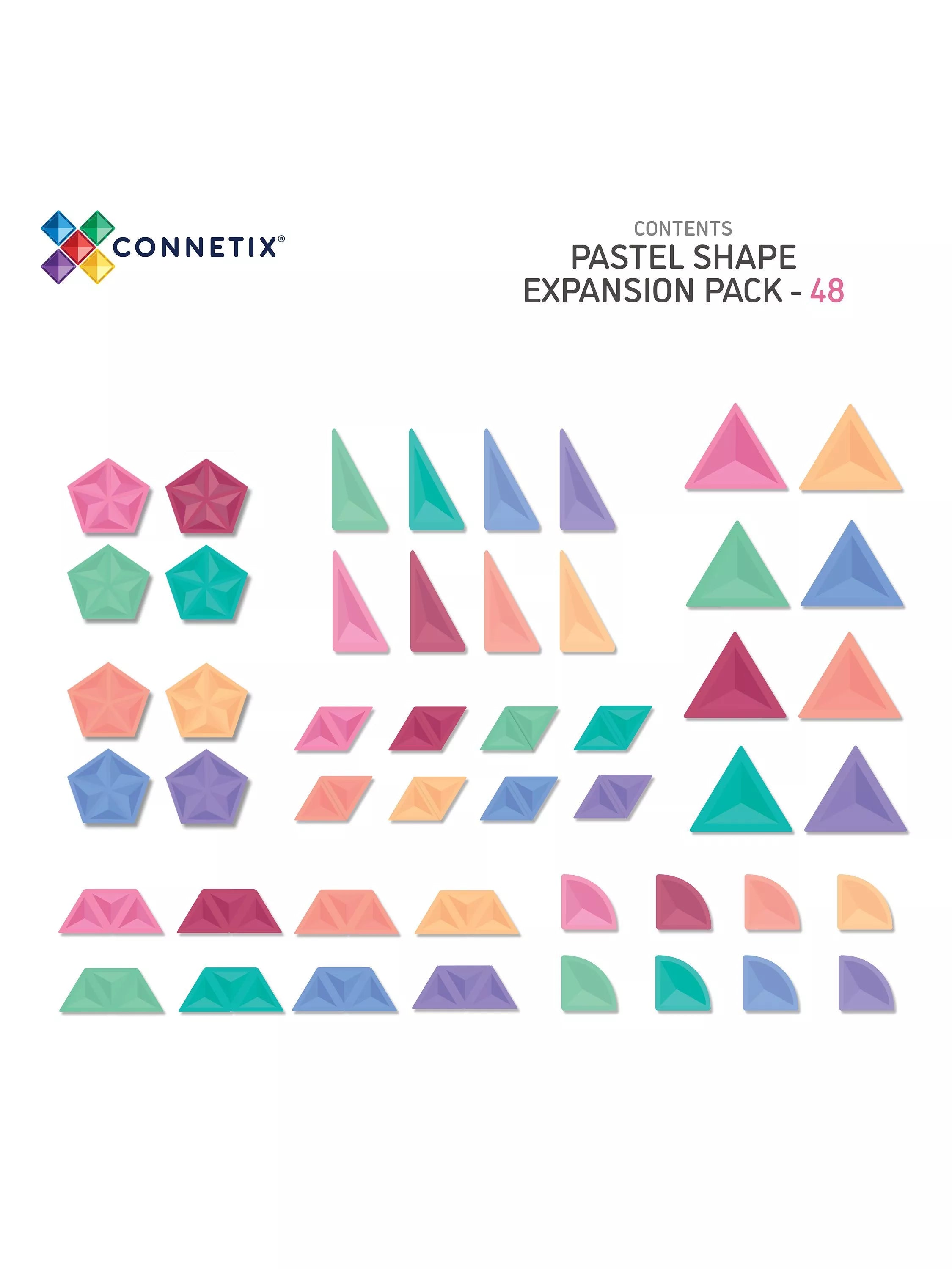 Connetix 48 piece pastel shape expansion pack - British product