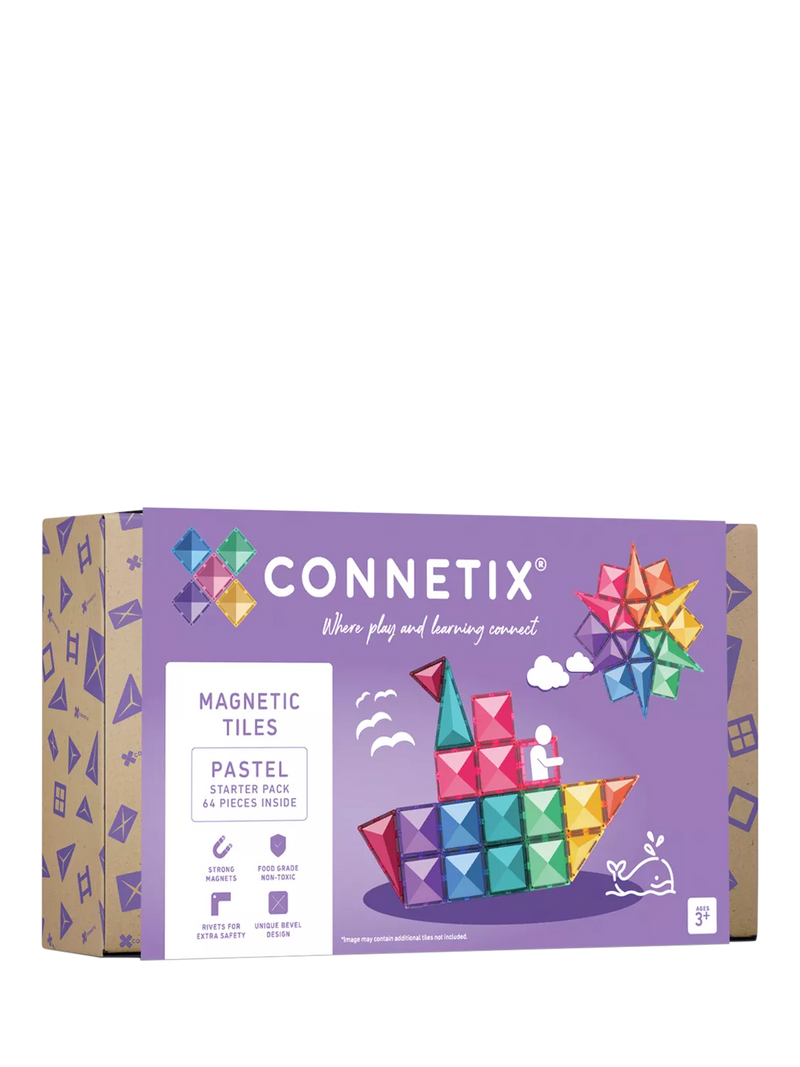 Connetix pastel magnetic tile set 64 piece - British product