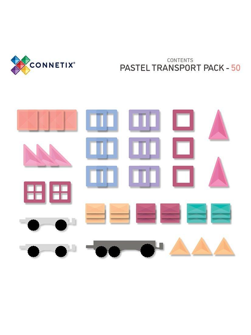 Connetix magnetic tile set pastel transport pack 50 piece (British brand)