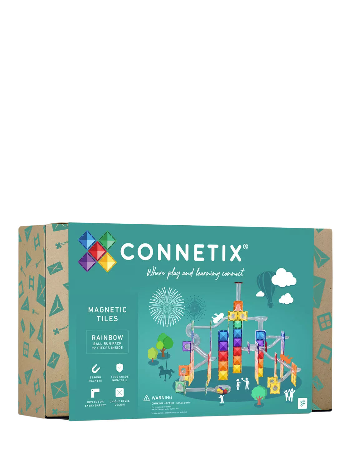 Connetix 92 piece ball run pack, imported from the UK