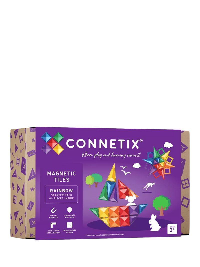 Connetix magnetic tile set Rainbow Starter Pack 60 pieces (British brand)