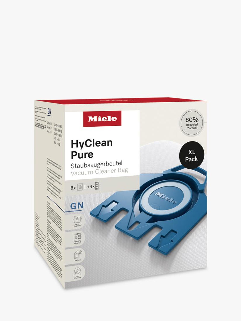 Miele HyClean vacuum dustbags XL-Pack 8 bags (British brand)