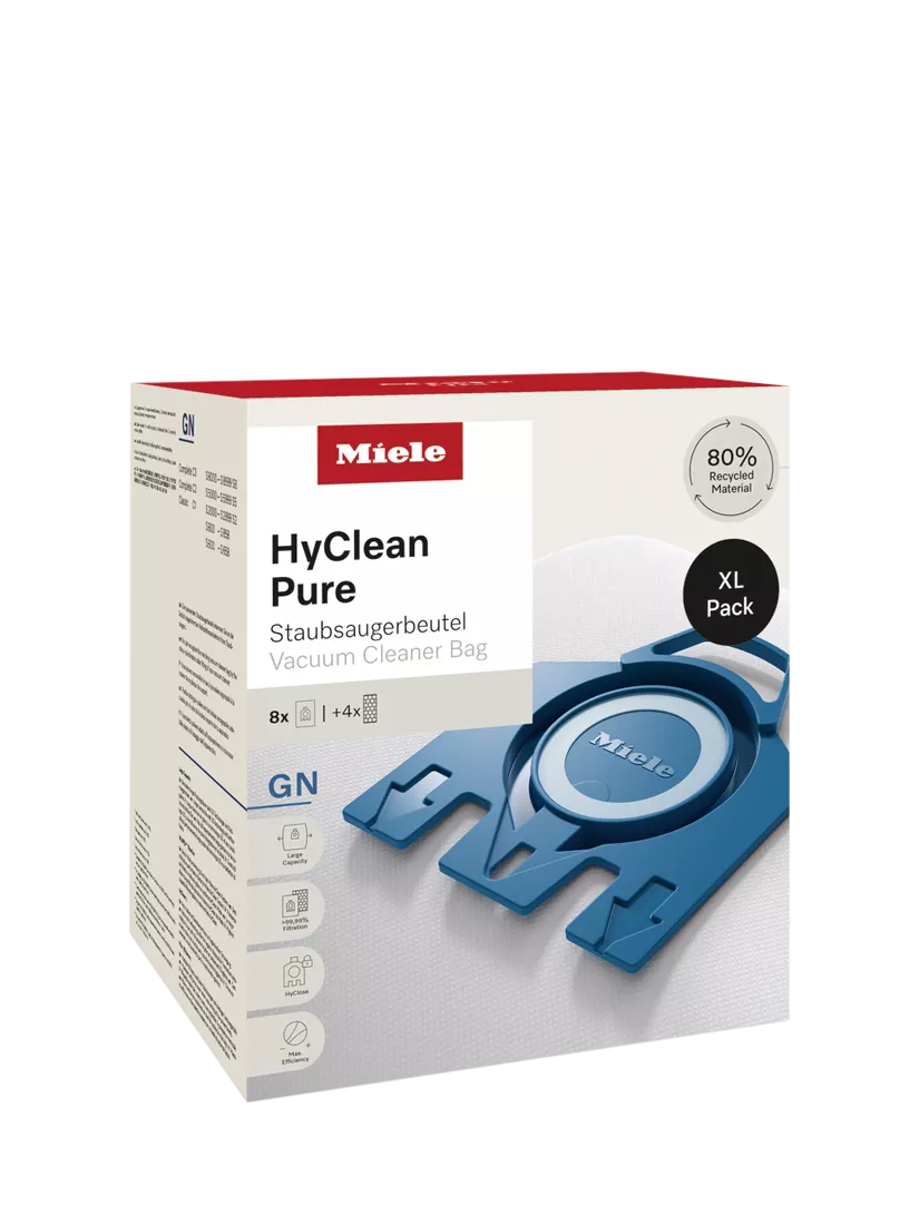 Miele HyClean vacuum dustbags XL-Pack 8 bags (British brand)