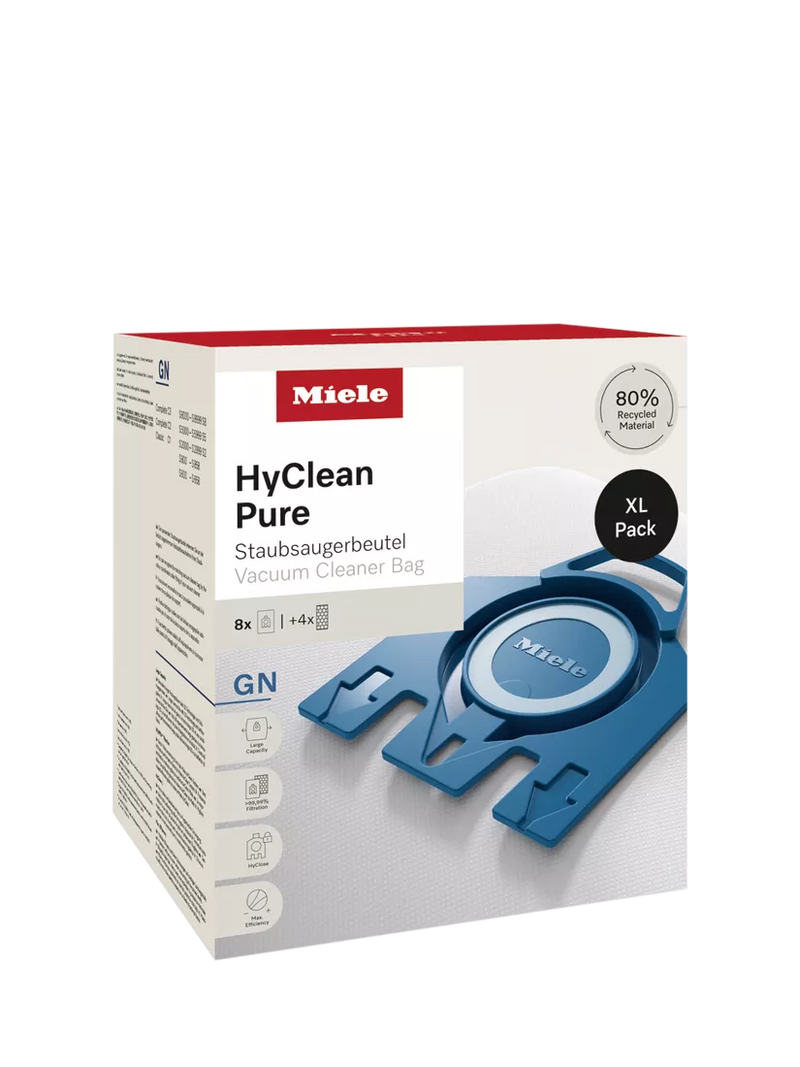 Miele HyClean vacuum dustbags XL-Pack 8 bags (British brand)