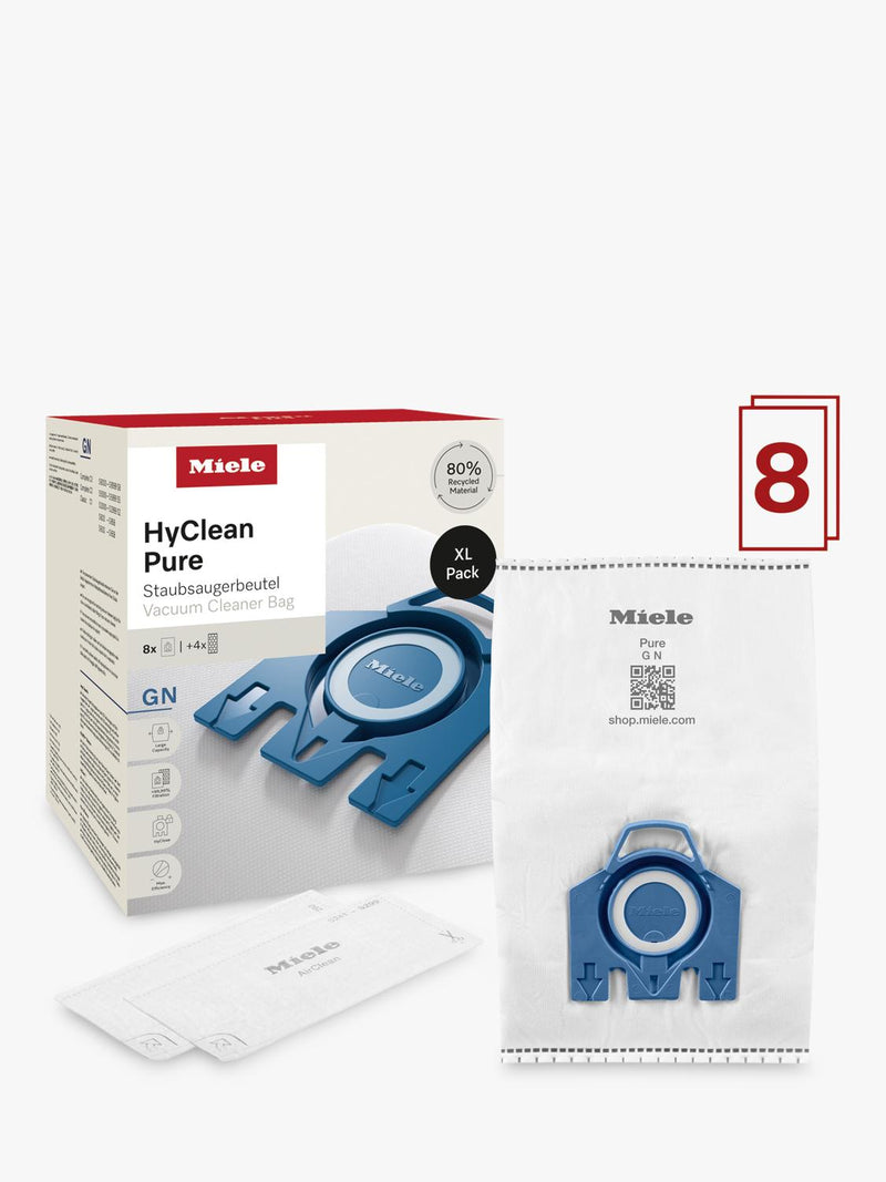 Miele HyClean vacuum dustbags XL-Pack 8 bags (British brand)