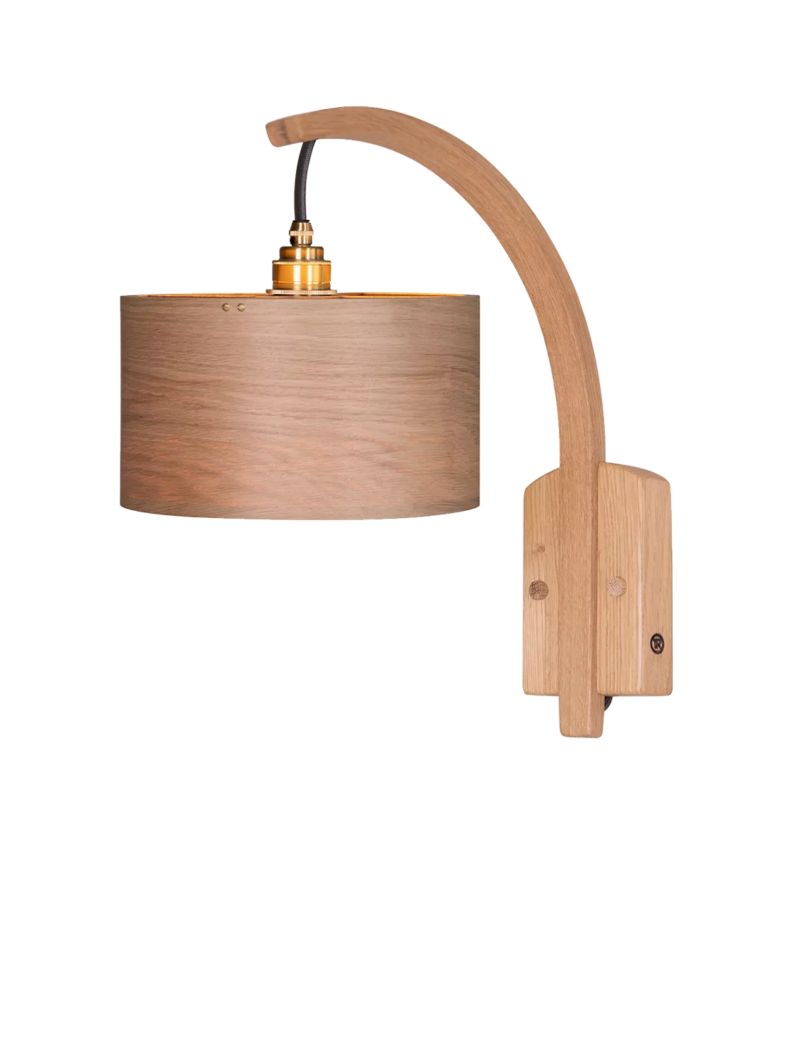 Tom Raffield stem wall light oak, imported from the UK
