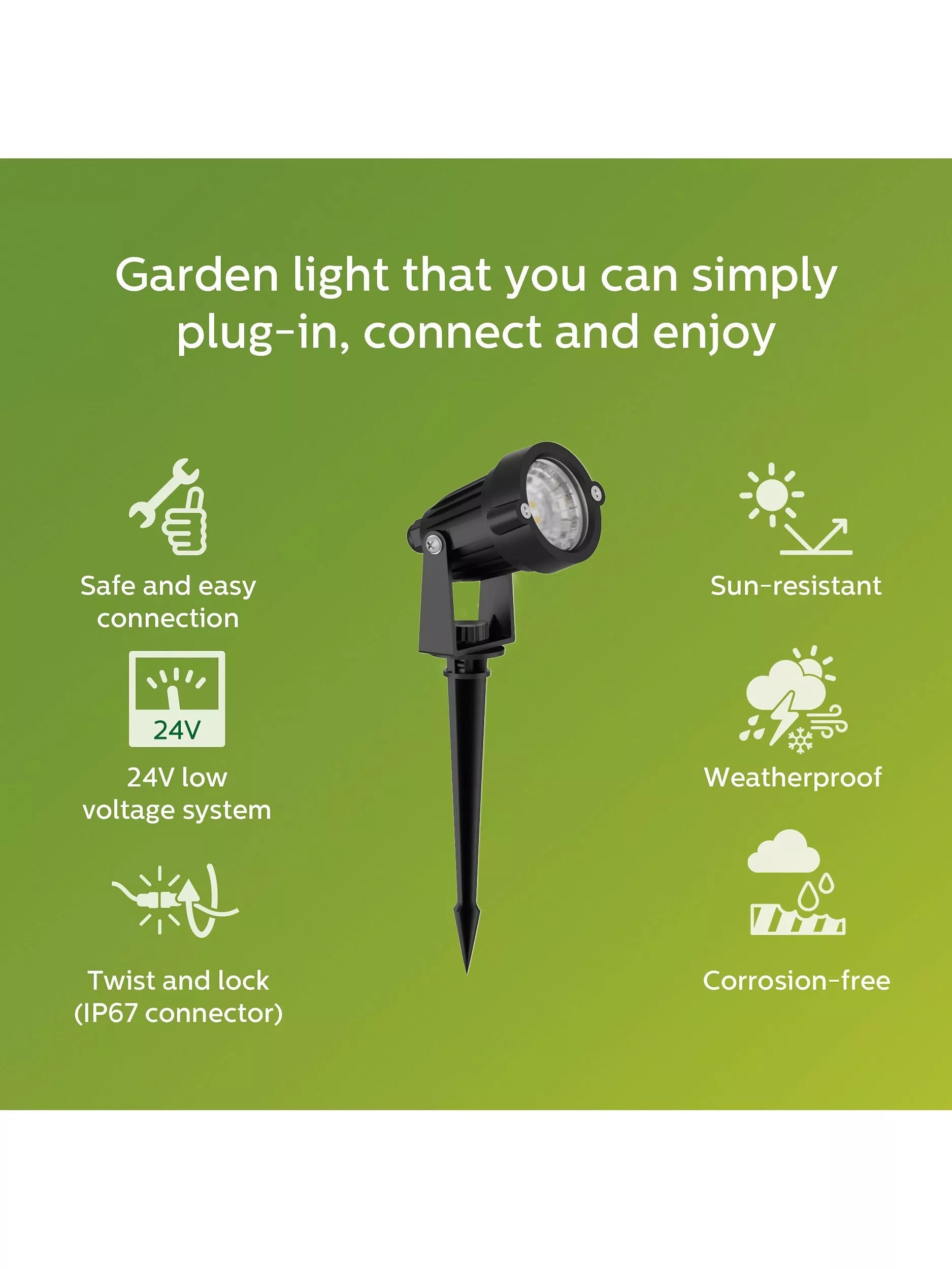 Philips Caper LED outdoor spotlight with IP44 protection, UK version