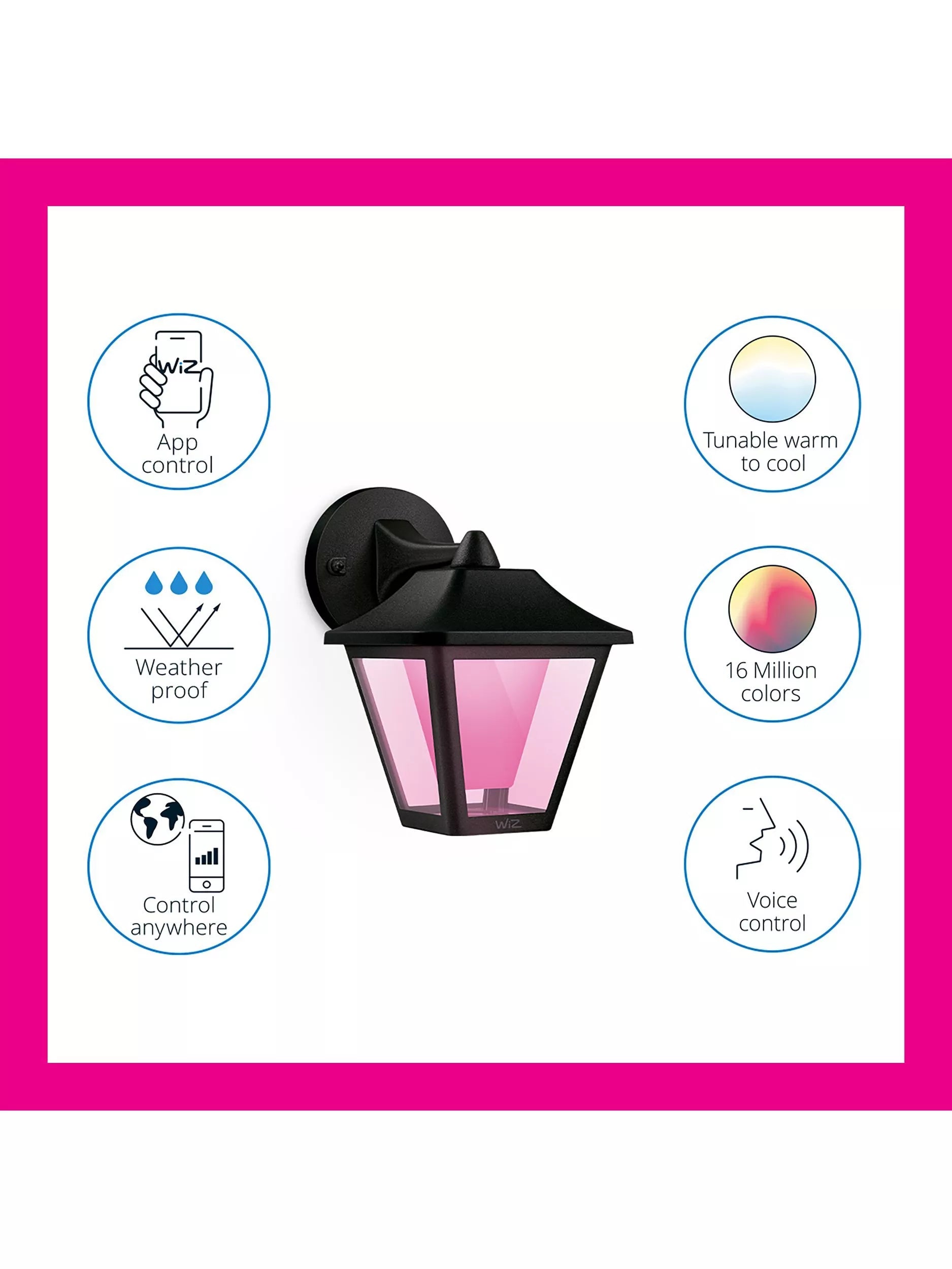 WiZ Smart LED Outdoor Wall Lamp 600 lumen - British product