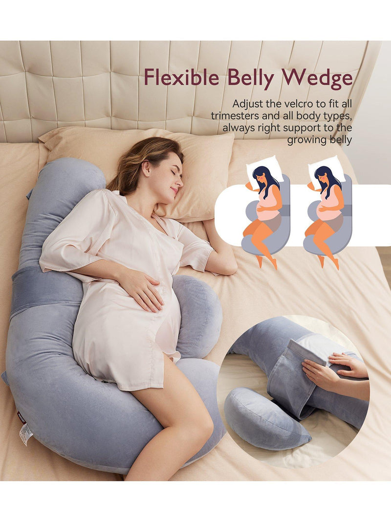 Momcozy F-Shaped maternity body pillow full support - British product
