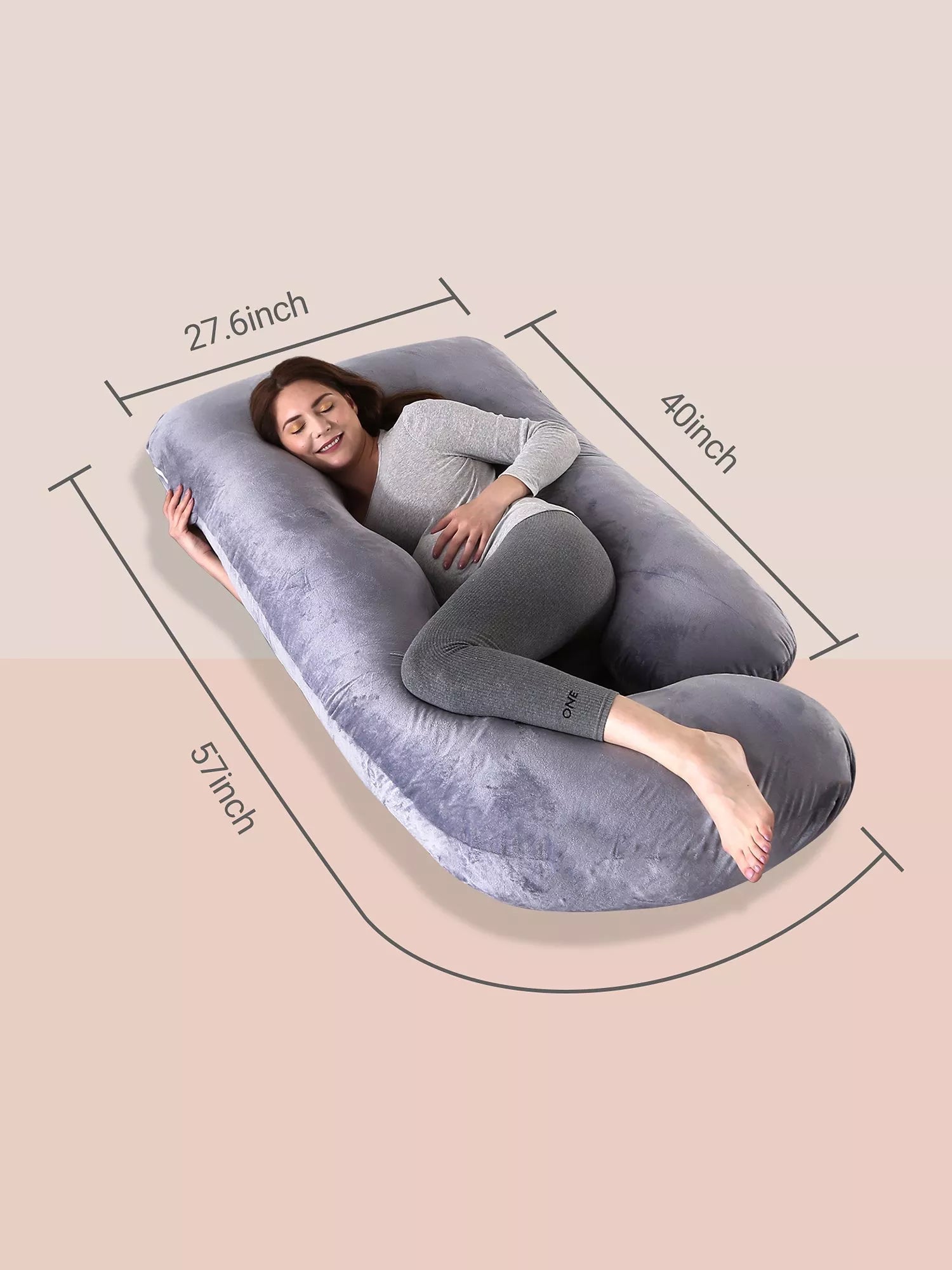 Momcozy U-shaped maternity body pillow, imported from the UK