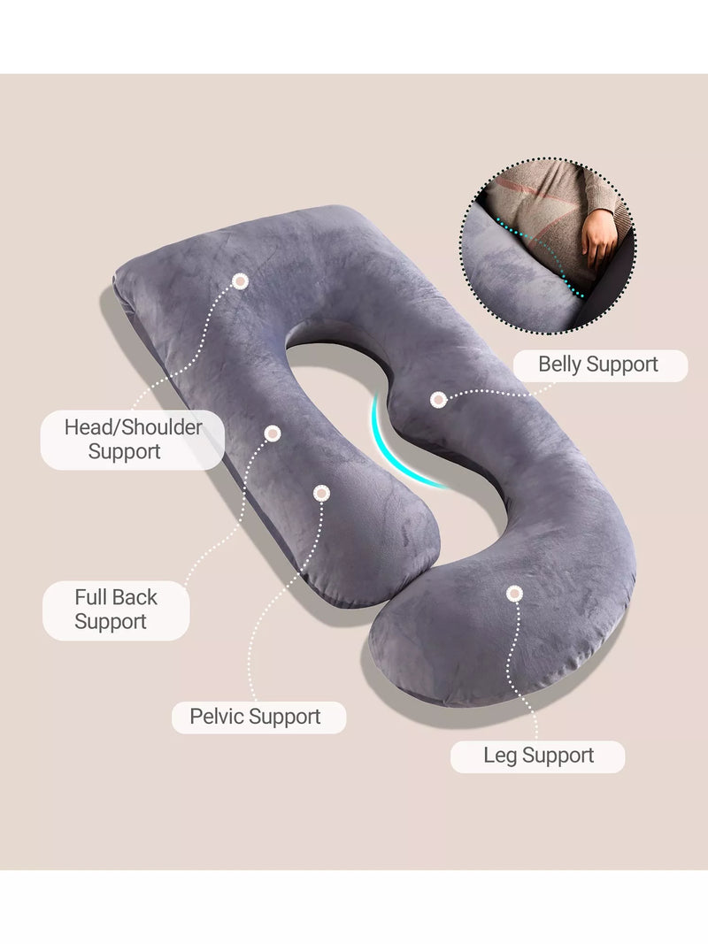 Momcozy U-shaped maternity body pillow, imported from the UK