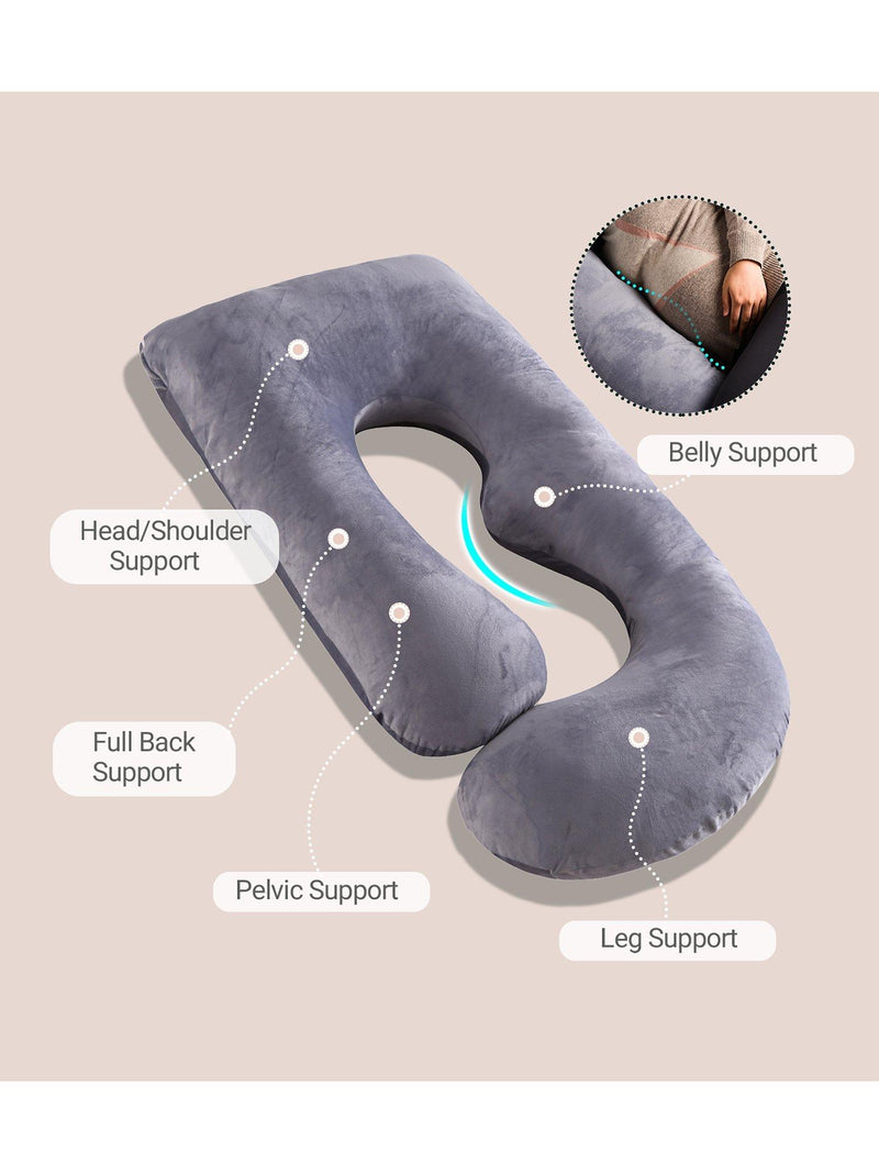 Momcozy U-shaped maternity body pillow, imported from the UK