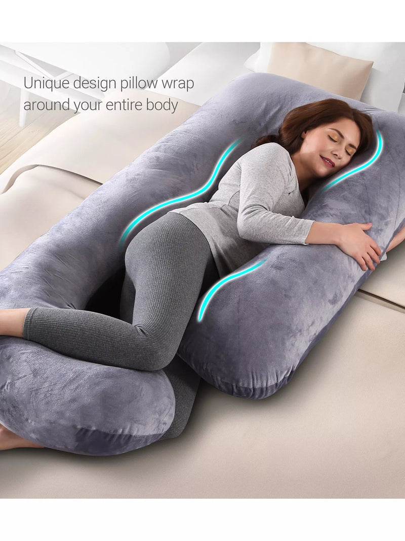 Momcozy U-shaped maternity body pillow, imported from the UK