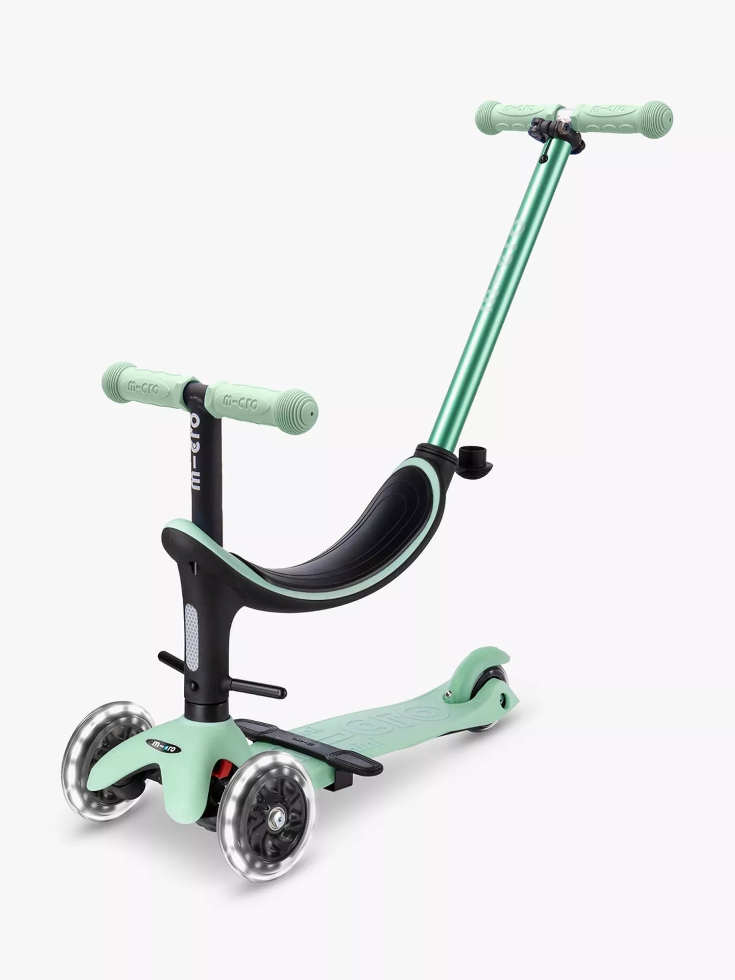 Micro Scooters 4-In-1 Mini Micro Push Along LED Wheels Scooter, Aqua