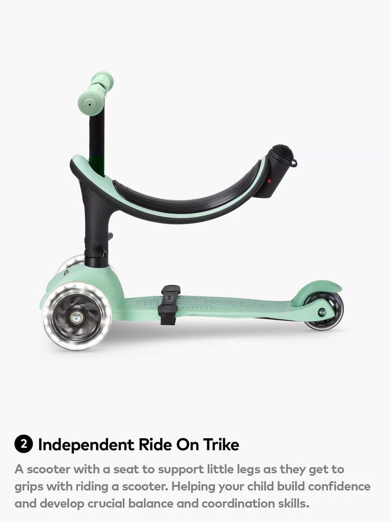 Micro Scooters 4-in-1 Mini Micro push along scooter with LED wheels (British brand)
