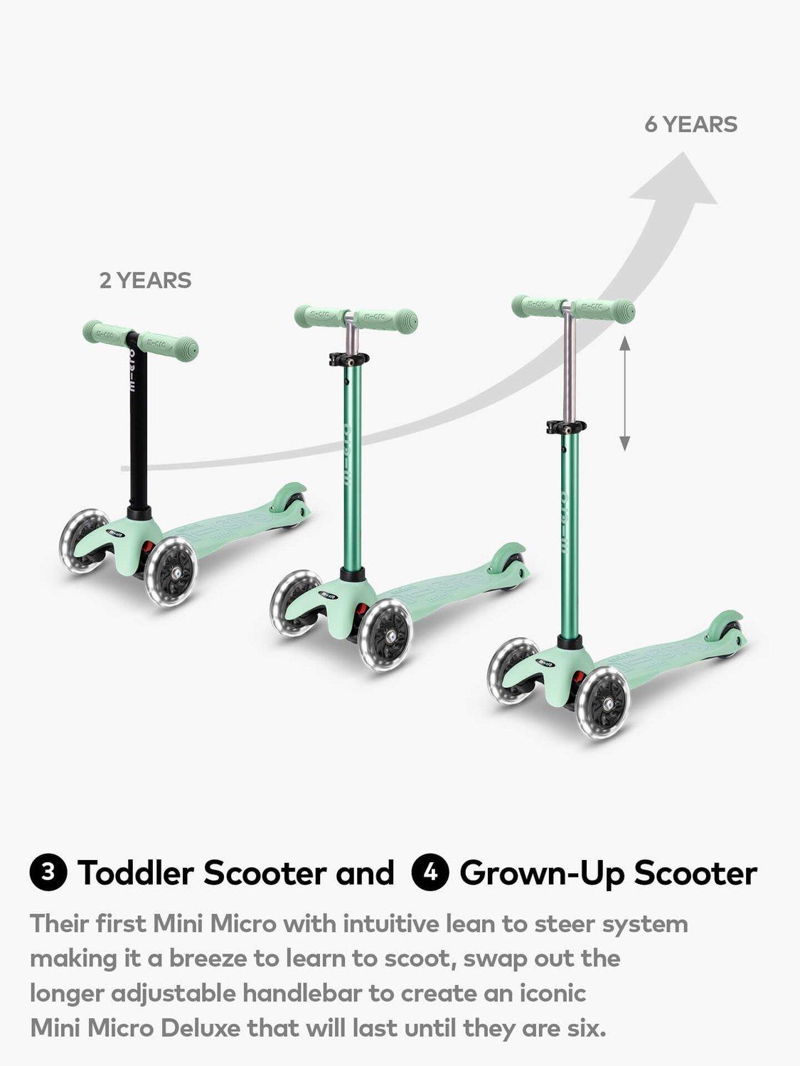 Micro Scooters 4-in-1 Mini Micro Lauflernroller mit LED-Rädern (britische Marke)