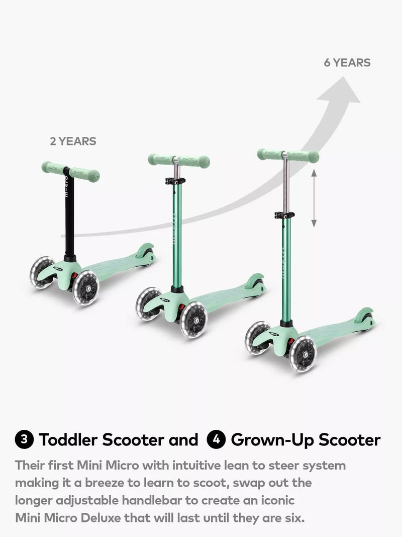 Micro Scooters 4-in-1 Mini Micro push along scooter with LED wheels (British brand)