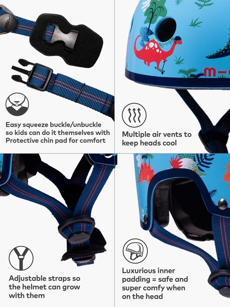 Micro Scooters Casque de sécurité dinosaure pour enfant, taille S - Produit britannique