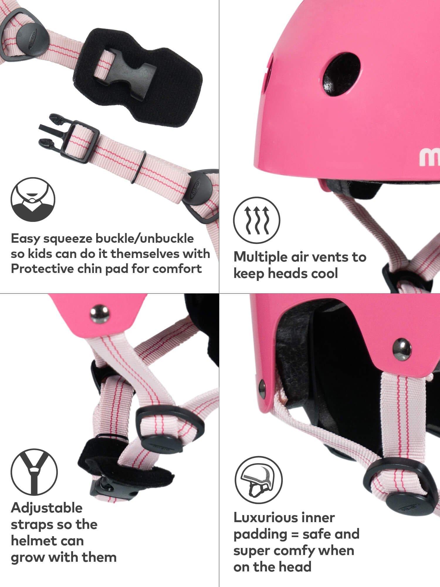Micro Scooters kids safety helmet pink, imported from the UK
