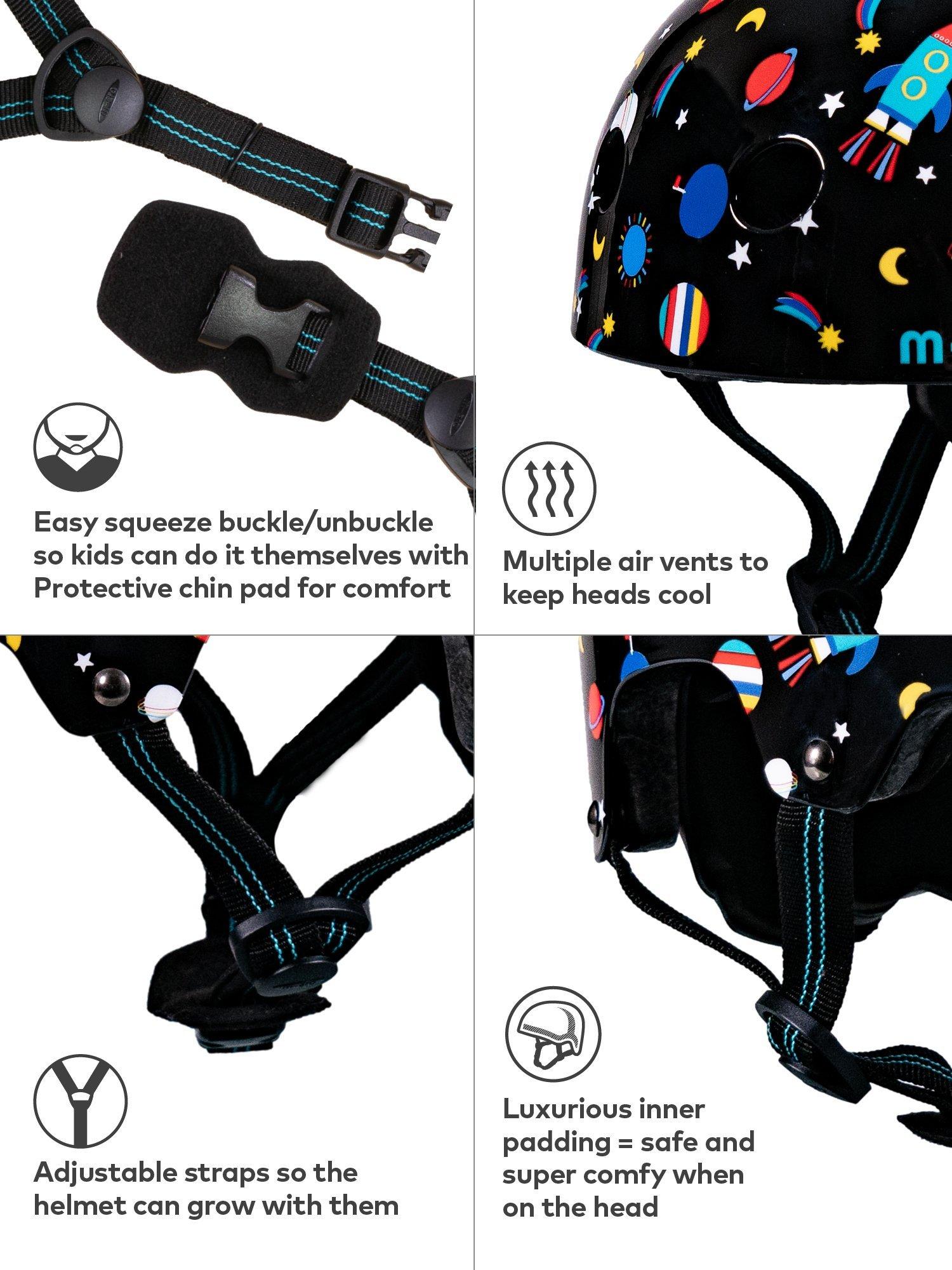 Micro Scooters Schutzhelm Schwarz Mehrfarbig, importiert aus Großbritannien